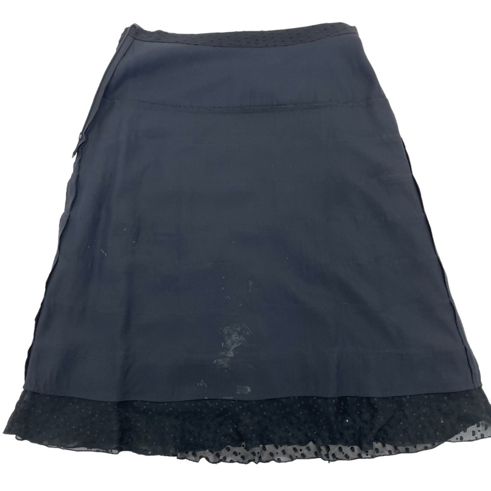 St. John Evening Sequined Silk Tiered Skirt 4 Black - Picture 12 of 12